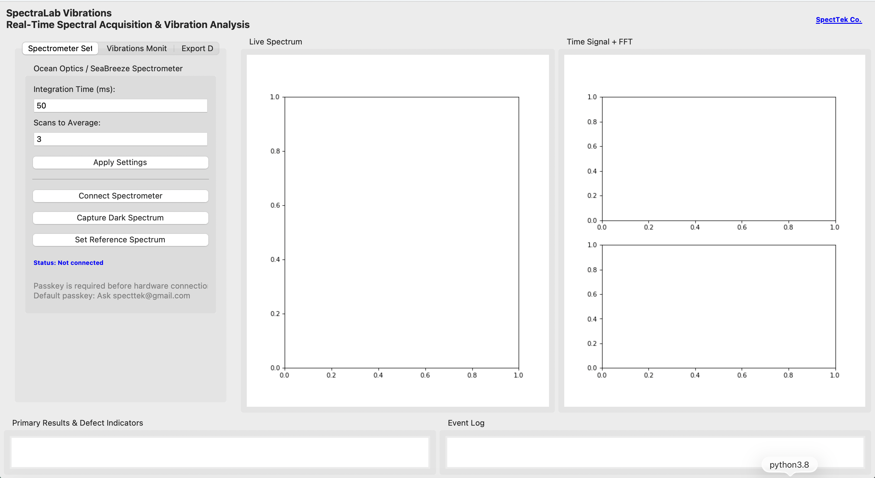 SpectTek Software Interface